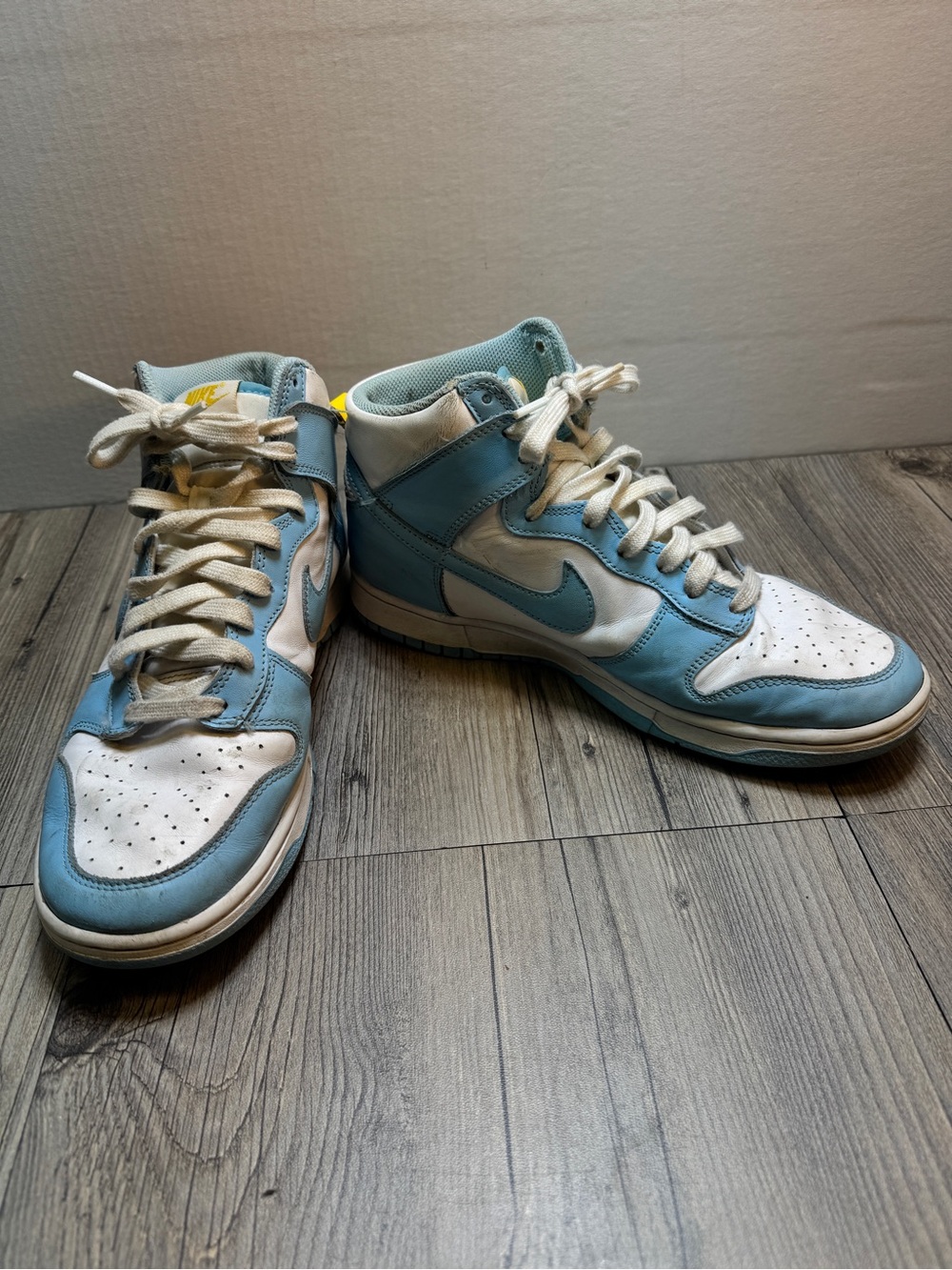 Nike Men's 9 Dunk High Blue Chill DD1399-401 Shoes Blue White Laces Retro